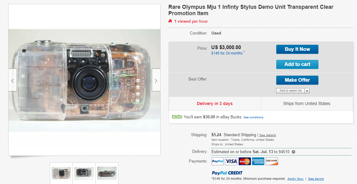 Olympus Mju 1 with box, never used Olympus Mju 1 with box, never used
