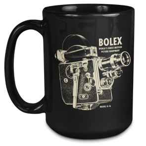 Bolex H-16 16mm Analog Motion Picture Camera 15oz Black Mug