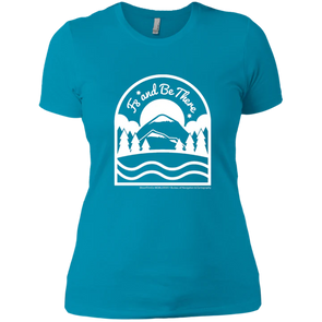 F8 And Be There Women's Turquoise Short Sleeve T-Shirt SMALL LADIES FITTED