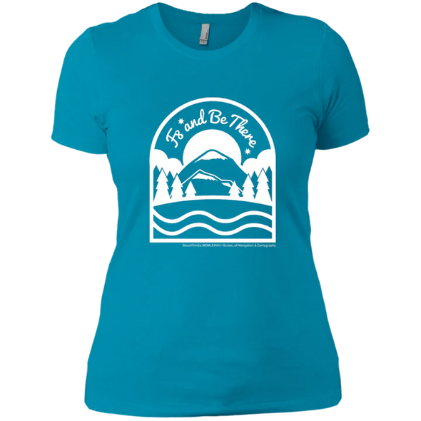 F8 And Be There Women's Turquoise Short Sleeve T-Shirt SMALL LADIES FITTED