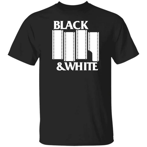 Black & White Flag DARK Short Sleeve Cotton T-Shirt X-LARGE BLACK CLEARANCE