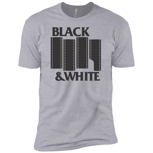 Black & White Film Premium Short Sleeve T-Shirt MED, HEATHER GREY CLEARANCE