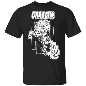 Zombie Wants Grain Front Print Short Sleeve T-Shirt BLACK SMALL CLEARANCE