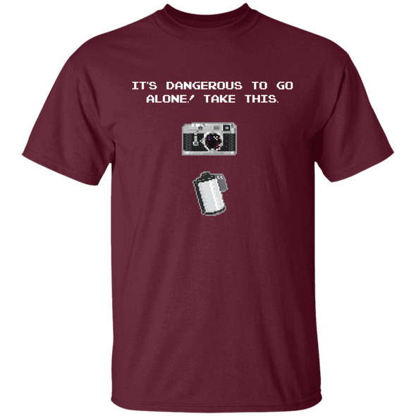 It's Dangerous To Go Alone 35mm Film Rangefinder Camera Shirt