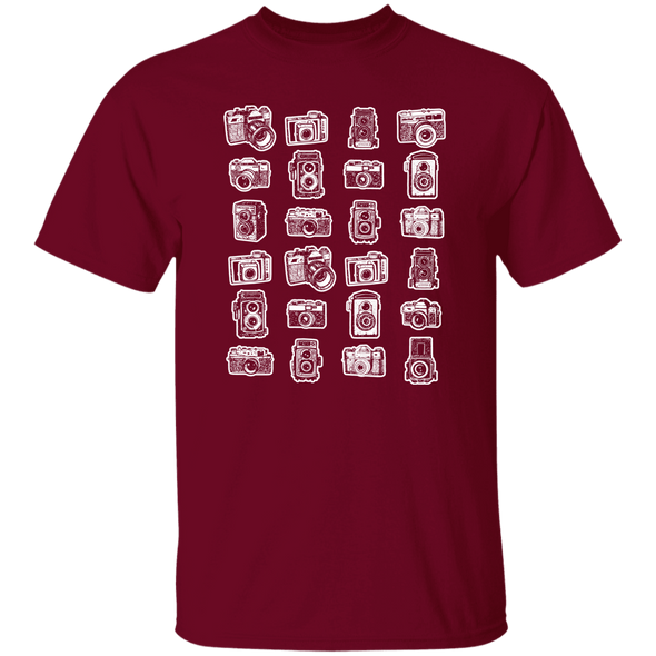 Vintage Cameras Short Sleeve Cotton T-Shirt