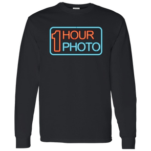 1 Hour Photo Neon Sign Long Sleeve T-Shirt 5.3 oz.