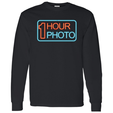 1 Hour Photo Neon Sign Long Sleeve T-Shirt 5.3 oz.