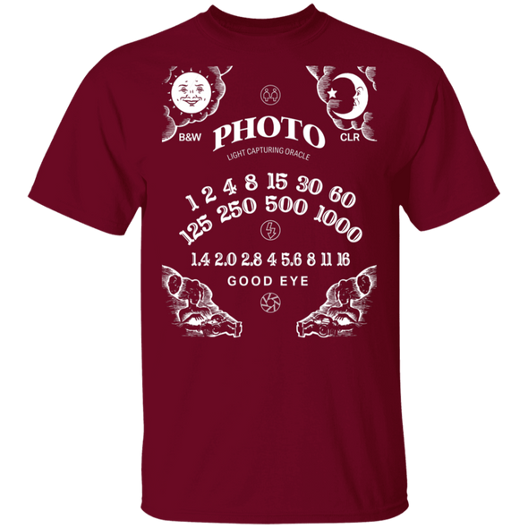 Light Capturing Oracle Ouija Board Front Print Short Sleeve T-Shirt