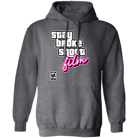 Stay Broke, Shoot Film - Retro Video Game Style Pullover Hoodie