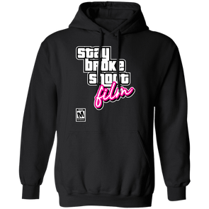 Stay Broke, Shoot Film - Retro Video Game Style Pullover Hoodie