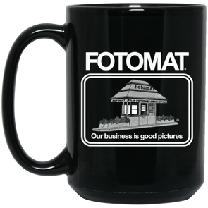 Fotomat Film Development Envelope Dark Monochrome Tribute 15oz White Mug 15oz Black Mug