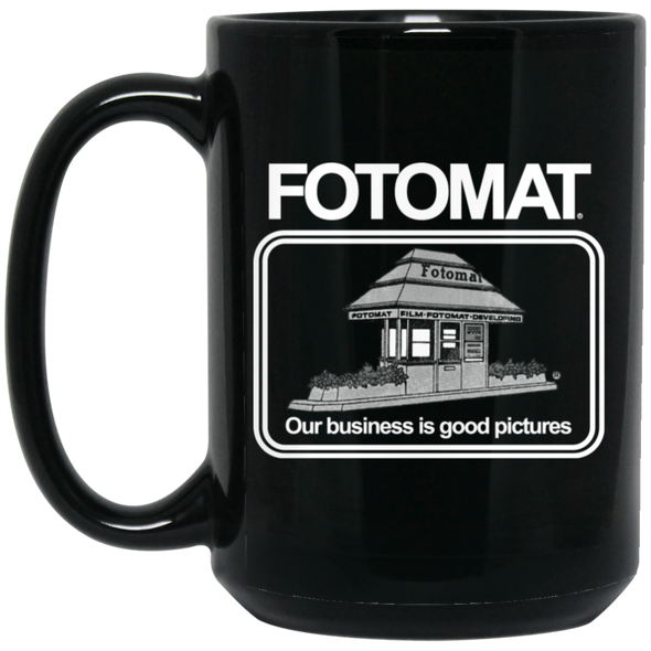 Fotomat Film Development Envelope Dark Monochrome Tribute 15oz White Mug 15oz Black Mug