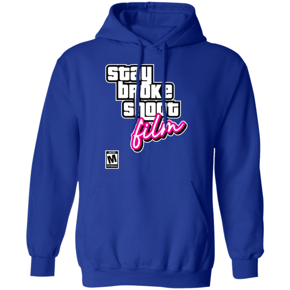 Stay Broke, Shoot Film - Retro Video Game Style Pullover Hoodie