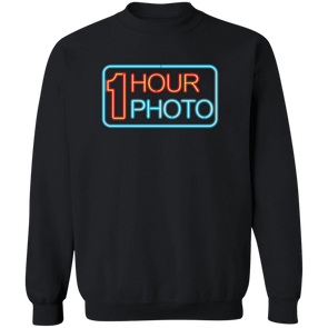 1 Hour Photo Neon Sign Crewneck Pullover Sweatshirt