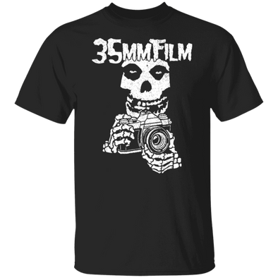 35mm Film Misfits Parody White Print Short Sleeve Cotton T-Shirt