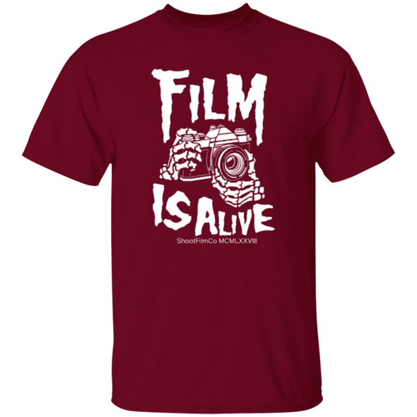 Film Is Alive 35mm SLR Skeleton Hands Cotton T-Shirt