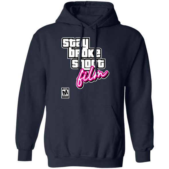 Stay Broke, Shoot Film - Retro Video Game Style Pullover Hoodie