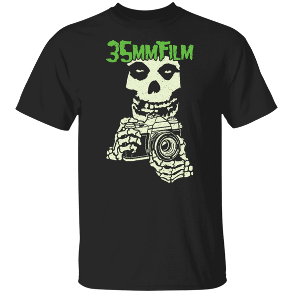 35mm Film Misfits Parody Green Print Short Sleeve Cotton T-Shirt