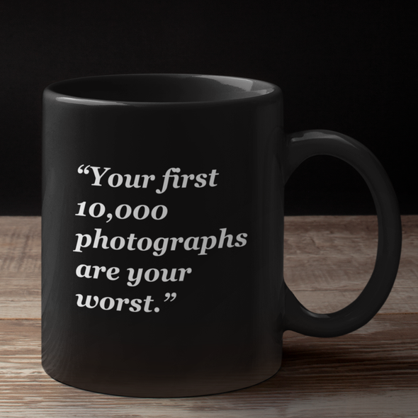 Your First 10,000 Photographs 11oz Black Mug