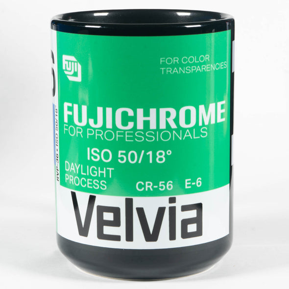Fujifilm Fujichrome Velvia 35mm Film 15oz Black Mug