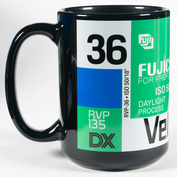 Fujifilm Fujichrome Velvia 35mm Film 15oz Black Mug
