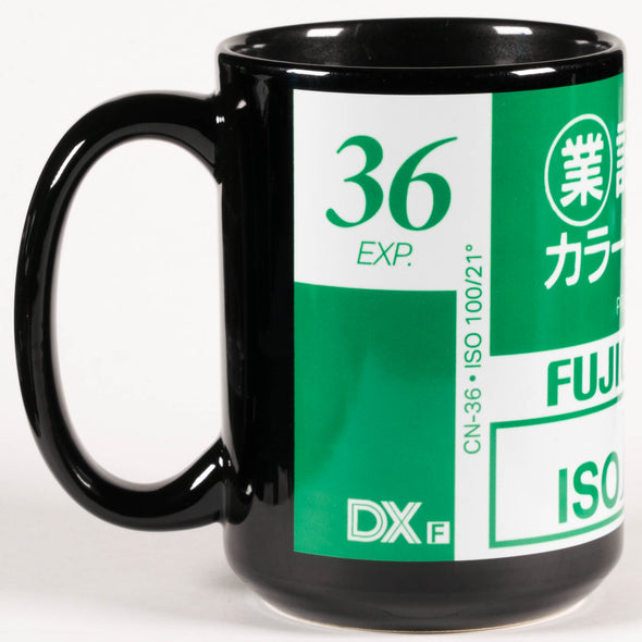 Fujifilm ISO 100 Industrial Color Film (Japanese Market) 35mm Film 15oz Black Mug