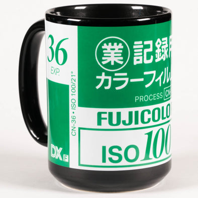 Fujifilm ISO 100 Industrial Color Film (Japanese Market) 35mm Film 15oz Black Mug