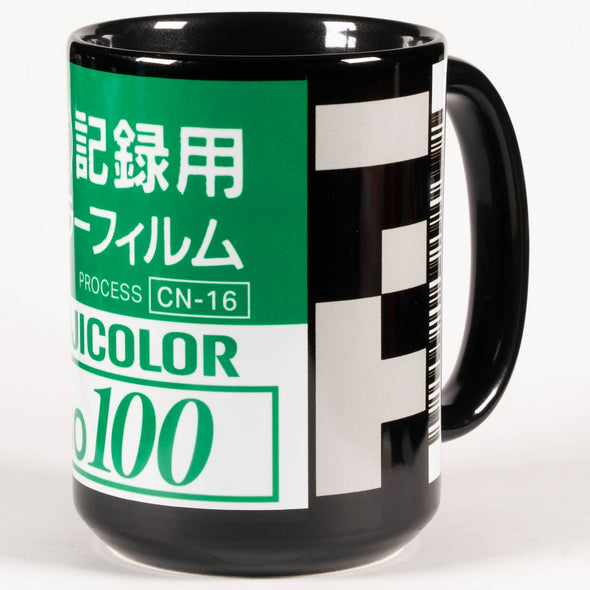 Fujifilm ISO 100 Industrial Color Film (Japanese Market) 35mm Film 15oz Black Mug