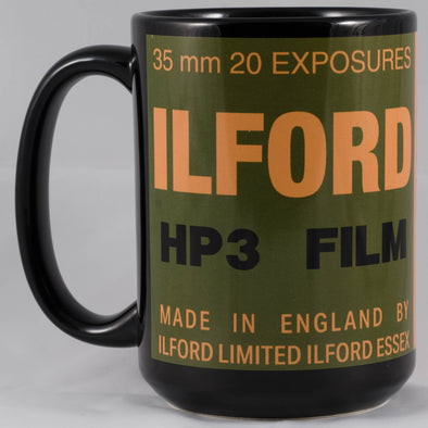 Ilford HP3 15oz Black Mug – A Classic Tribute to Vintage Black & White Film