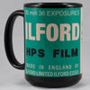 Ilford HPS 15oz Black Mug – A Classic Tribute to High-Speed Black & White Film