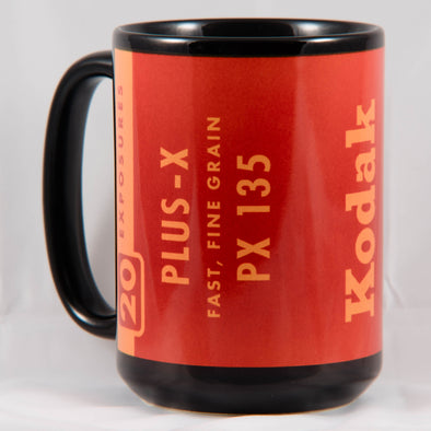 Kodak Plus-X  1960s 35mm Film 15oz Black Mug