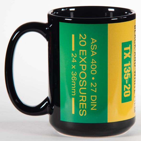 Kodak Tri-X 1970s 35mm Black & White Film Tribute 15oz Black Mug