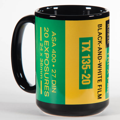 Kodak Tri-X 1970s 35mm Black & White Film Tribute 15oz Black Mug