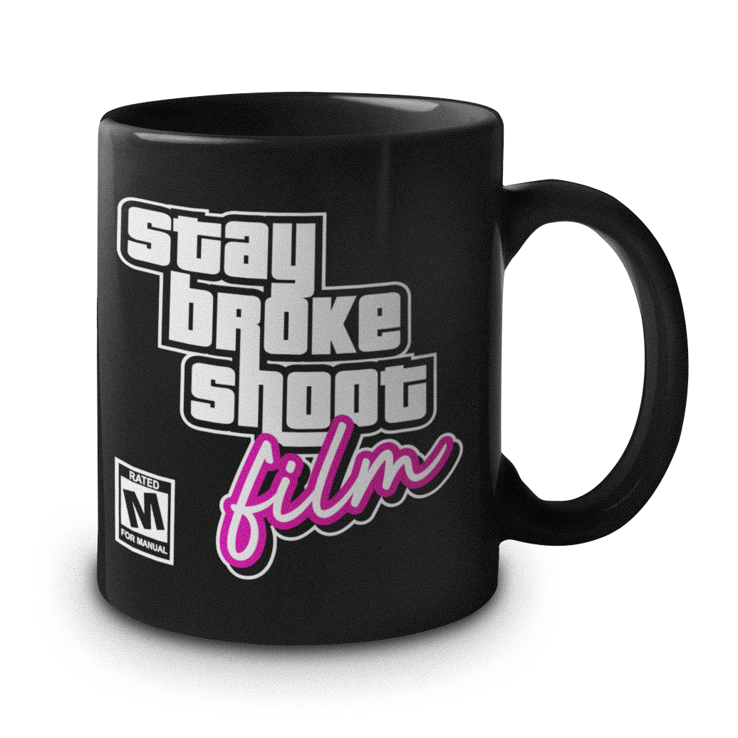 Stay Broke Shoot Film Video Game Style 11 Oz. Mug – Shoot Film Co.